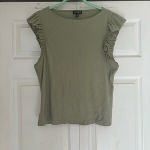 J. Crew vintage rib ruffle boatneck tank
